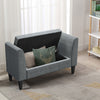 Large Linen Storage Ottoman Pouffe Buttoned Seat Foot Stool Storage Toy Box Grey