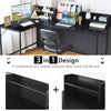 166CM Industrial Computer Desk Gaming Table L-Shaped Corner Workstation Black