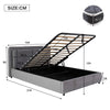 Ottoman Storage Bed Frame 4ft6 Double Bed with Headboard Velvet Fabric Grey