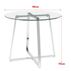 Clear Round Tempered Glass & Chrome Leg Living Room Side End Dining Table Office