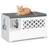 Cat Litter Box Enclosure Furniture Kitty Washroom Hidden Cabinet Front Flip Open