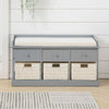 Hallway Bench Shoe Rack Entrance Storage Ottoman Cabinet Wicker Drawers Baskets