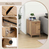 Bedroom Side Table Storage Cabinet Nightstand w/USB Ports & Outlets-Natural