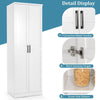 Bathroom Floor Cabinet Freestanding Tall Cupboard W/ Adjustable Shelves 2 Doors