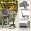 Outdoor Bar Stool HDPE Garden Patio Chair Pub Chair Tall Adirondack Chair Grey
