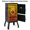 Outdoors Charcoal Barbeque Vertical Charcoal Smoker-Black