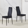 4Pcs Black Velvet Dining Chairs Kitchen Dinning Room Metal Leg Padded Seat Home