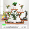 6 Tiered Wood Plant Stand Plant Shelf Carbonized Triangular Display Rack