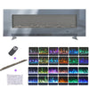 50 60 72"Electric Standing LED Fireplace TouchScreen Wall Inset Black/Grey Glass
