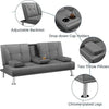 Sofa Bed Faux Leather 3 Seater Sofa Couch Living Bed Settee with Cup Holders