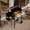 Outdoor Charcoal BBQ Grill Oil Drum Barbecue Patio Smoker Portable Wheels UK
