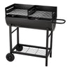 Portable Half Open Drum Barrel Barbecue w/Adjustable Grills&Shelf&Wheels&Handle