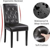 Set of 2 Dining Chairs Modern Dining Room Chairs Faux Leather Brown Chairs