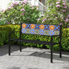 Heavy-Duty Outdoor Seating 127CM Patio Metal Bench for 2-3 People Black
