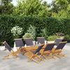 Folding Garden Chairs 8 pcs Anthracite Fabric and Solid Wood G3V9