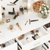 White Large Dressing Table With 7 Drawers LED Lights Mirror Makeup Vanity Desk