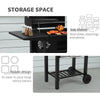 XL Outdoor Smoker Barbecue Charcoal BBQ Grill Portable Garden BBQ Grill Trolley