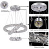 3-sided Crystal Chandelier LED Ceiling Light Height Adjustable Pendant Lamp 58W