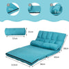 Lazy Sofa Bed Convertible Floor Couch with 6-Level Adjustable Backrest Blue