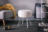 Round Dressing Table Stool Soft Fluffy/Velvet Piano Chair Makeup Seat Wire Legs