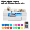 High Gloss Coffee Table With Storage 2 Drawer Wooden Living Room RGB LED Lights