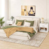 Bedroom Modern End Table Compact Nightstand w/Storage Shelf-White