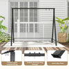 Porch Swing Frame Patio Metal Swing Stand w/ A-Shaped Structure 5 Hanging Ring