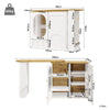 KITCHEN ISLAND EXTENDABLE BAR TABLE WITH STORAGE CABINET CUPBOARD BISTRO TABLE