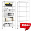 6 Tier Wire Metal Storage Rack Shelving Kitchen Storage Stand Shelf Unit w/Hooks