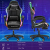 Black Reclining Gaming Chair with Footrest & Bluetooth Speakers & RGB LED Jkurap
