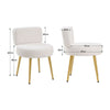 Low Back Teddy Plush Stool Lounge Seat Vanity Dressing Table Stool Makeup Chair
