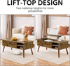 Coffee Table Lift Top Storage Shelf Living Room Rustic Brown Industrial Modern