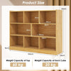 Costway Wood Storage Cube Bookcase 3 Tier 8 Cube Open Shelf Storage Cabinet