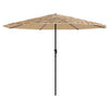 Garden Parasol with LEDs and Steel Brown 388x388x248 D7G7