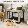 Indoor Decorative Pet House End Table w/3 Lockable Doors-Grey