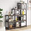 Tribesigns 12 Shelves Bookshelf, Industrial Corner Bookshelf 9 Cubes