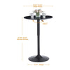 2x PU Leather Bar Stools&Round MDF Top Chromed Base Bar Table Height Adjustable