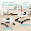 Foldable Baby Walker Toddler Activity Center w/Removable Play Tray-Black