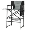 Camping Chair 116 cm Tall Directors Chair w/Bottom Mesh Bag & Storage Pocket