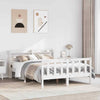 Bed Frame with Headboard White 160x200 Solid Wood Pine V5G8