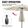 3M Banana Parasol Sun Shade Patio Hanging Umbrella Cantilever Garden Beige UK