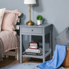 Small Side Table Slim Narrow Wooden Night Stand Bedside Drawer Storage Cabinet