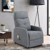 Recliner Chair 6 Points Massage Heating Sofa Fabric Upholstered Armchair Grey