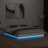 Bulliing Bed Frame with White ,Double Bed Frame,Platform Bed T4F0