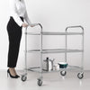 3 Tier Kitchen Hotel Trolley Stainless Steel with Wheels Bar Serving Catering UK