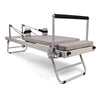 Pilates Reformer Stretch Machine - Foldable Home Gym Equipment (Beige)