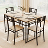 5 Pcs Dining Table Set Industrial-Style Kitchen Table & 4 Chairs-Natural