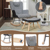 High Back Rocking Chair with Footstool Lazy Cozy Leisure Seating for Living Room
