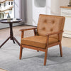 2 Pack Accent Chair PU Leather Armchair for Living Room Brown