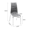 Set of 2 Modern Grey&White Dining Chairs Dining Room PU Leather Home Furniture